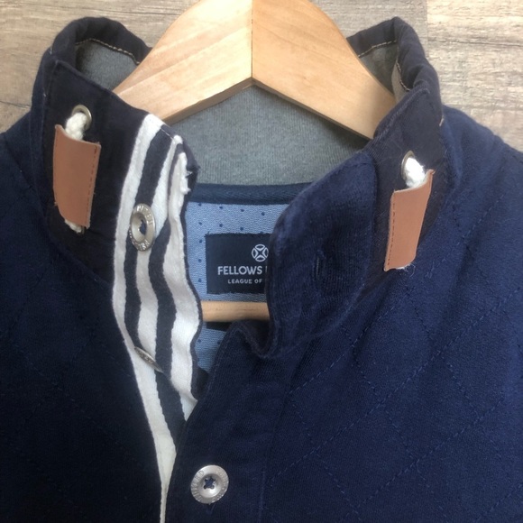 Fellows United Preppy Navy and Orange Striped Rugby Sweater XL - Picture 2 of 10